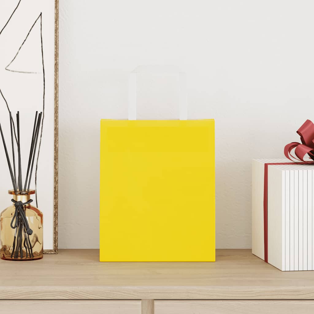VidaXL sacs en papier 50 pcs avec poignées 18x8x22 cm jaune