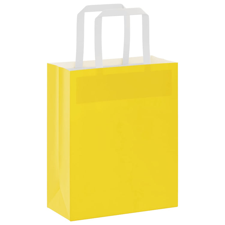 VidaXL sacs en papier 50 pcs avec poignées 18x8x22 cm jaune