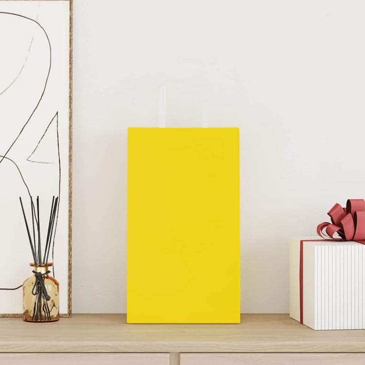 VidaXL sacs en papier 50 pcs avec poignées 21x11x36 cm jaune