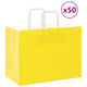 VidaXL sacs en papier 50 pcs avec poignées 32x17x25 cm jaune
