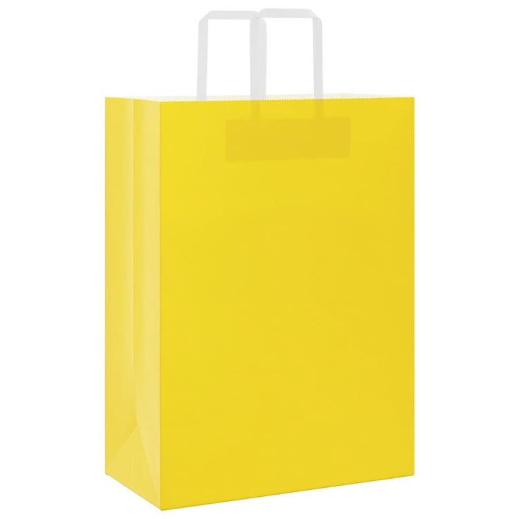 VidaXL sacs en papier 50 pcs avec poignées 32x17x44 cm jaune