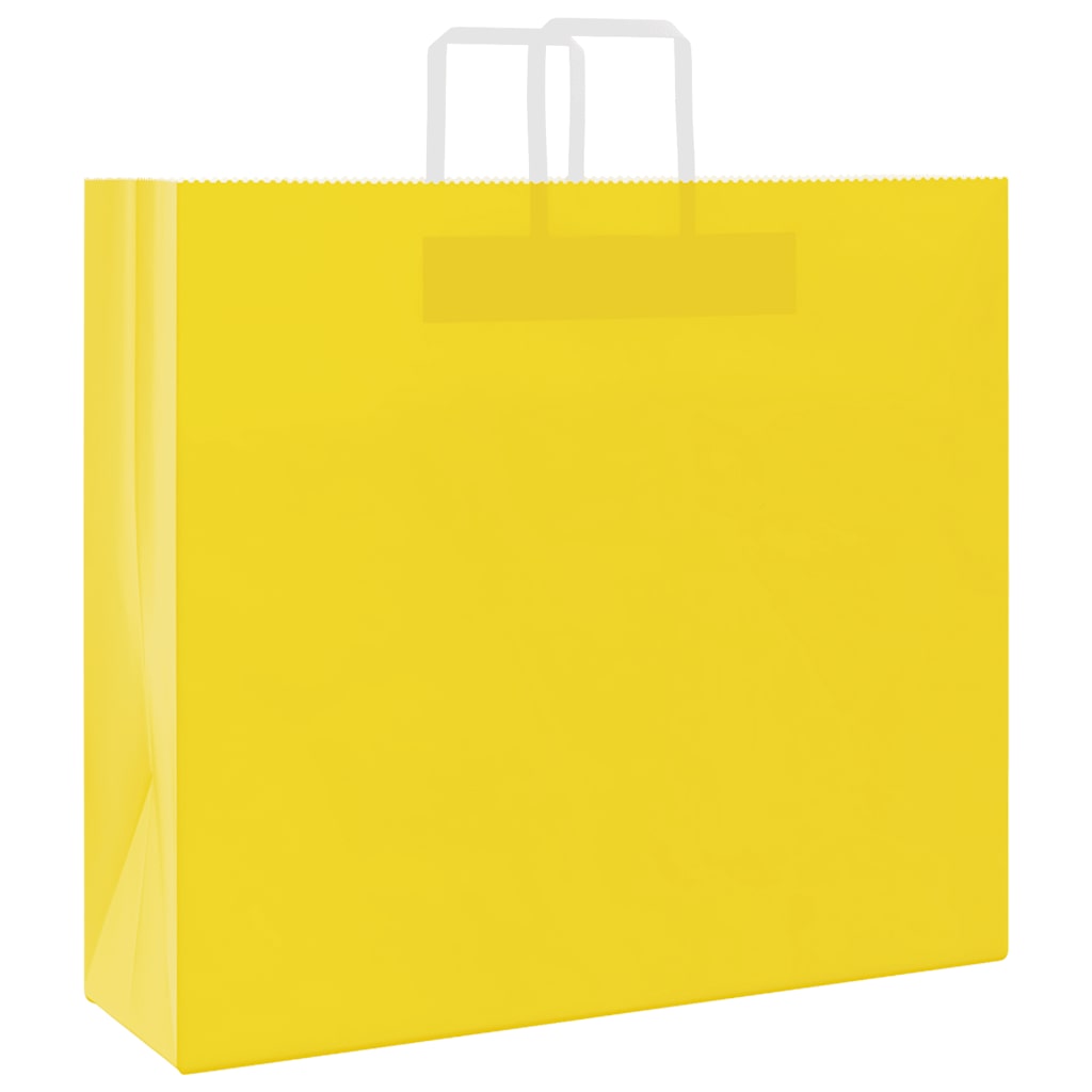 VidaXL sacs en papier 50 pcs avec poignées 54x15x49 cm jaune