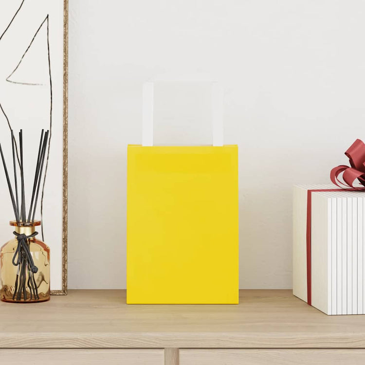 VidaXL sacs en papier 250 pcs avec poignées 15x8x21 cm jaune