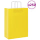 VidaXL sacs en papier 250 pcs avec poignées 26x12x35 cm jaune