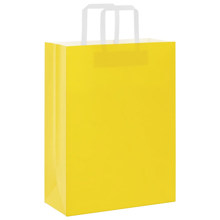 VidaXL sacs en papier 250 pcs avec poignées 26x12x35 cm jaune