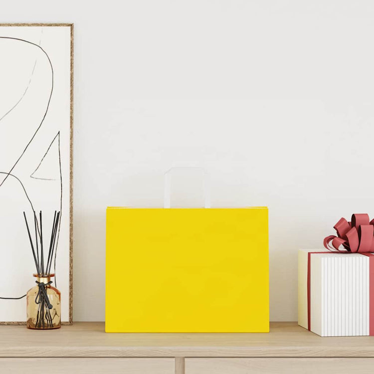 VidaXL sacs en papier 250 pcs avec poignées 32x17x25 cm jaune