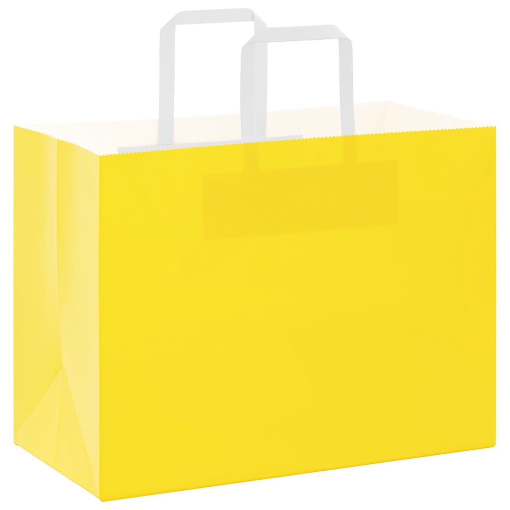 VidaXL sacs en papier 250 pcs avec poignées 32x17x25 cm jaune