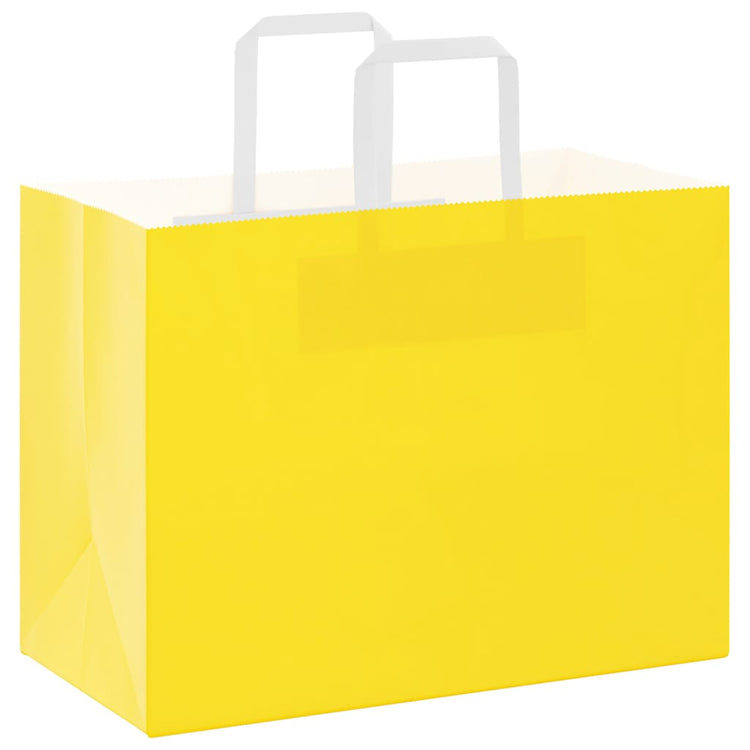 VidaXL sacs en papier 250 pcs avec poignées 32x17x25 cm jaune
