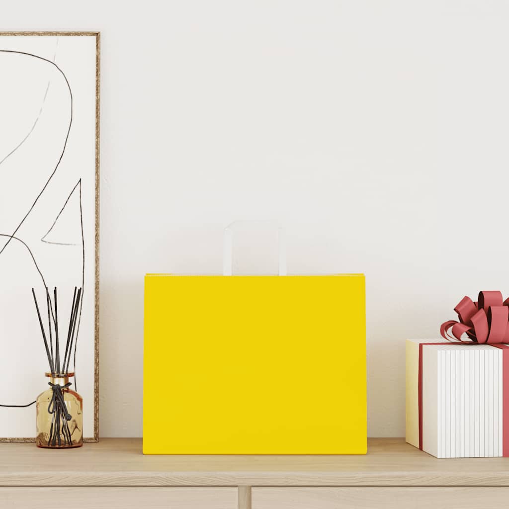 VidaXL sacs en papier 250 pcs avec poignées 32x22x24 cm jaune