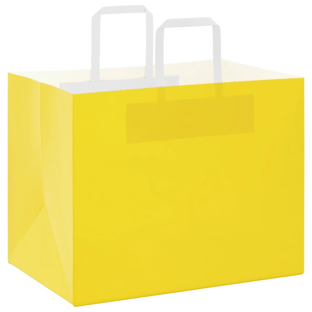 VidaXL sacs en papier 250 pcs avec poignées 32x22x24 cm jaune