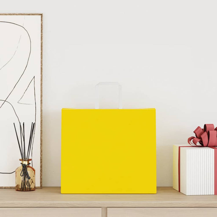 VidaXL sacs en papier 250 pcs avec poignées 32x22x28 cm jaune