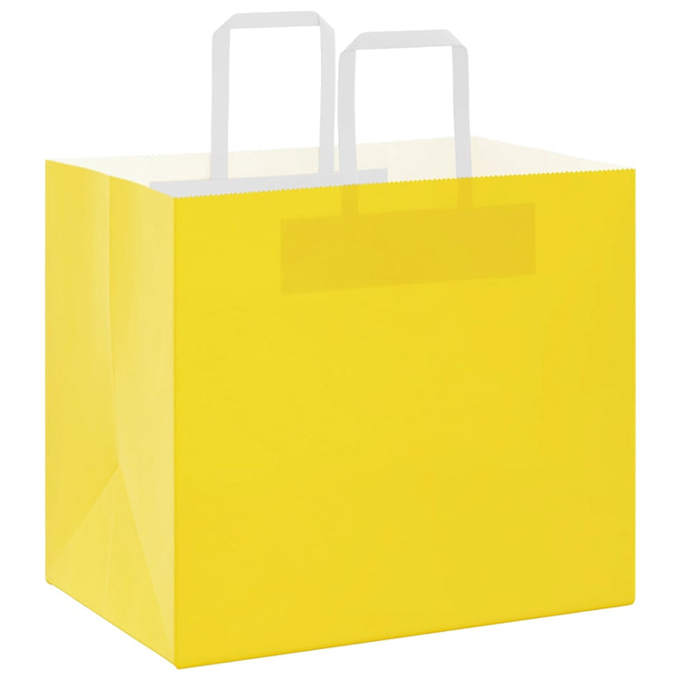 VidaXL sacs en papier 250 pcs avec poignées 32x22x28 cm jaune