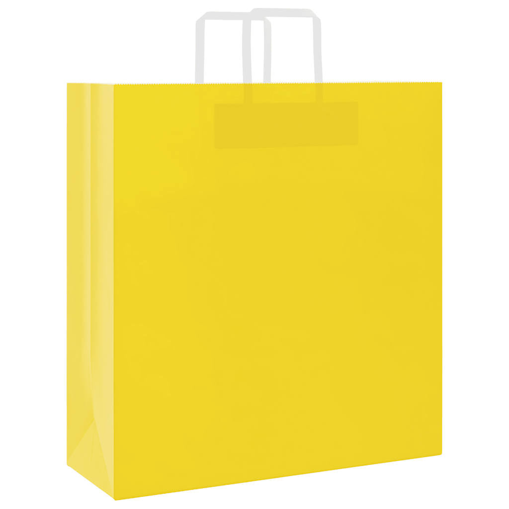 VidaXL sacs en papier 250 pcs avec poignées 45x17x48 cm jaune