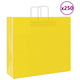 VidaXL sacs en papier 250 pcs avec poignées 54x15x49 cm jaune