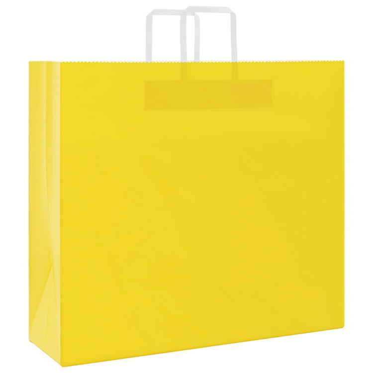 VidaXL sacs en papier 250 pcs avec poignées 54x15x49 cm jaune