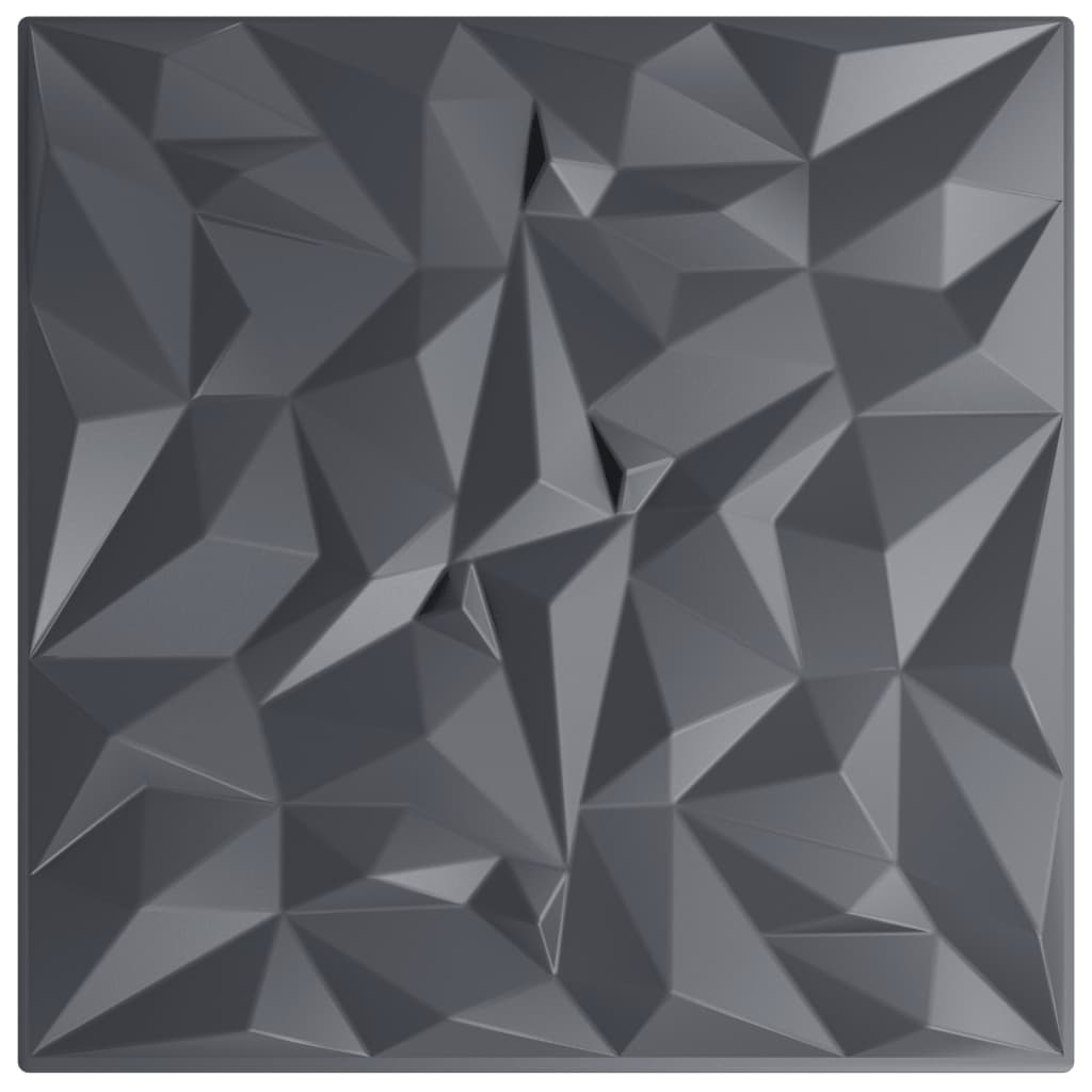 Vidaxl 48 Panneaux muraux St Amethiste 12 m² 50x50 cm gris XPS