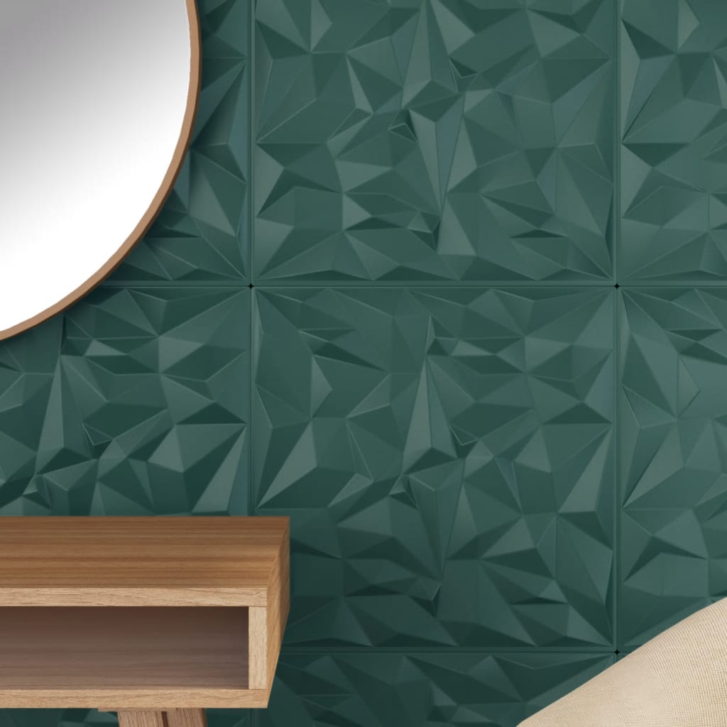 Vidaxl 48 Panneaux muraux St Amethiste 12 m² 50x50 cm xps vert