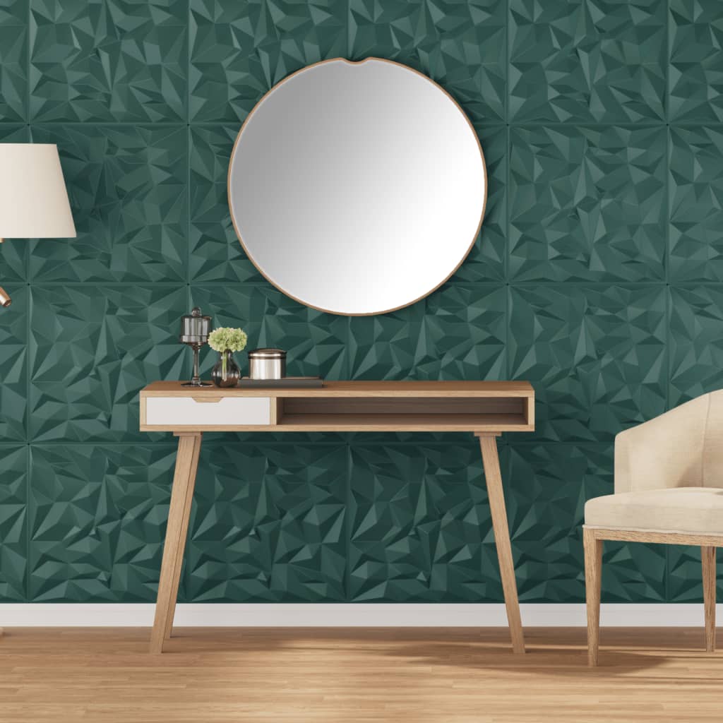 Vidaxl 48 Panneaux muraux St Amethiste 12 m² 50x50 cm xps vert