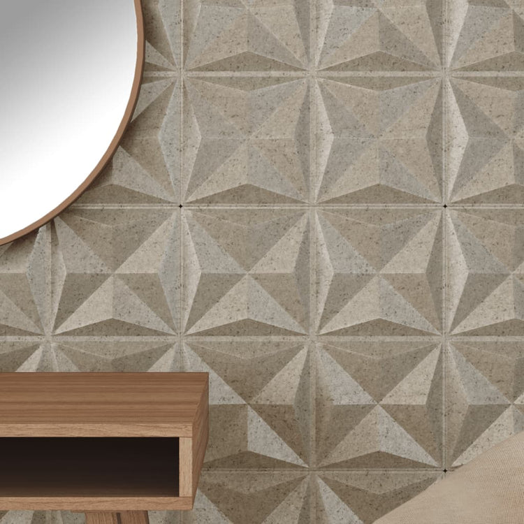 Vidaxl 12 st panneaux muraux origami 3 m² 50x50 cm xps béton