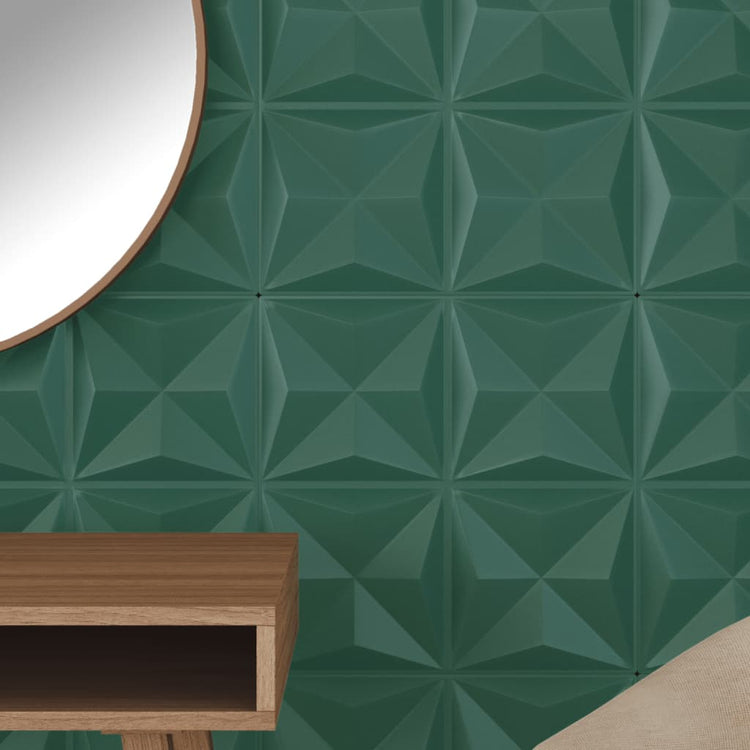 Vidaxl 48 St Panneaux muraux Origami 12 m² 50x50 cm XPS vert