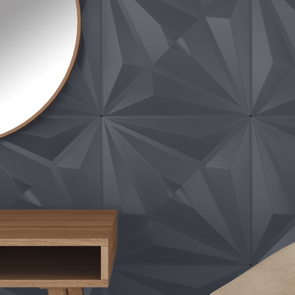 Vidaxl 48 st étoile des panneaux muraux 12 m² 50x50 cm gris XPS