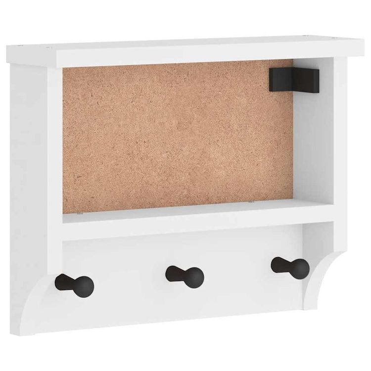 Vidaxx portemanteau mural sandnes blanc 45x12x35 cm bois de pin massif