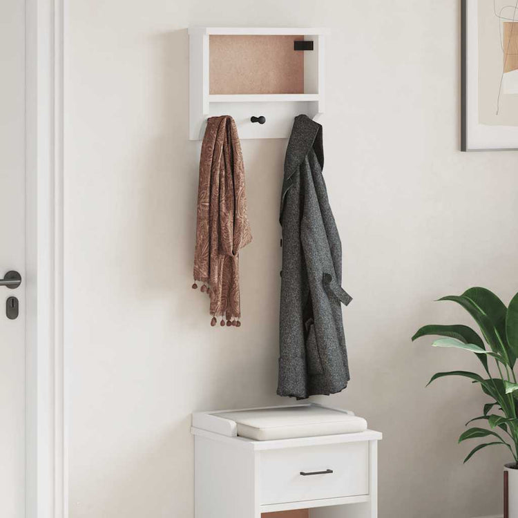 Vidaxx portemanteau mural sandnes blanc 45x12x35 cm bois de pin massif