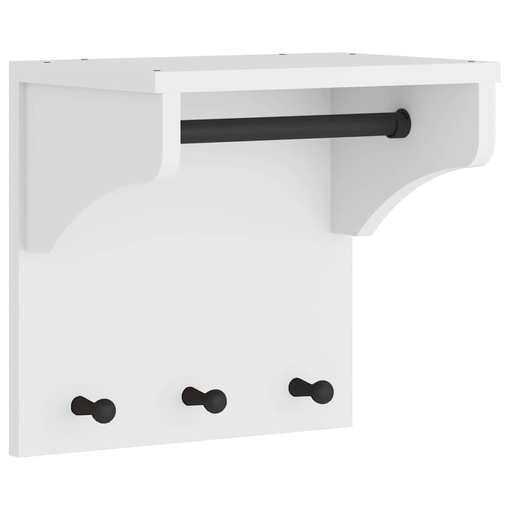 Vidaxx portemanteau mural sandnes blanc 43x30x42 cm bois de pin massif