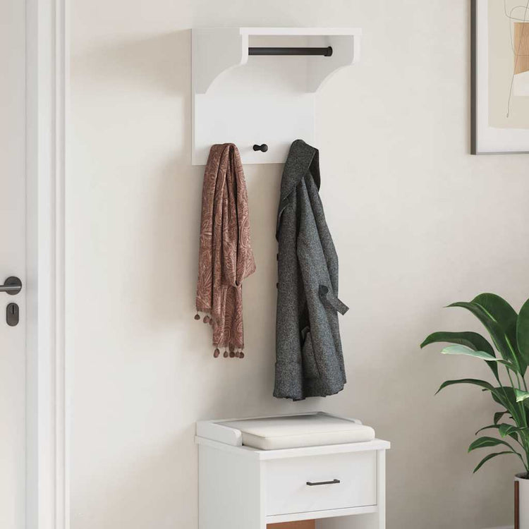Vidaxx portemanteau mural sandnes blanc 43x30x42 cm bois de pin massif
