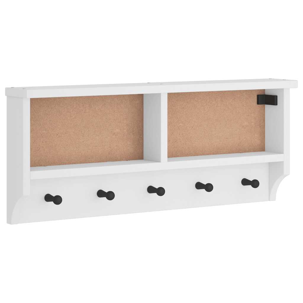 Vidaxx porte-manteau mural sandnes blanc 87x12x35 cm bois de pin massif