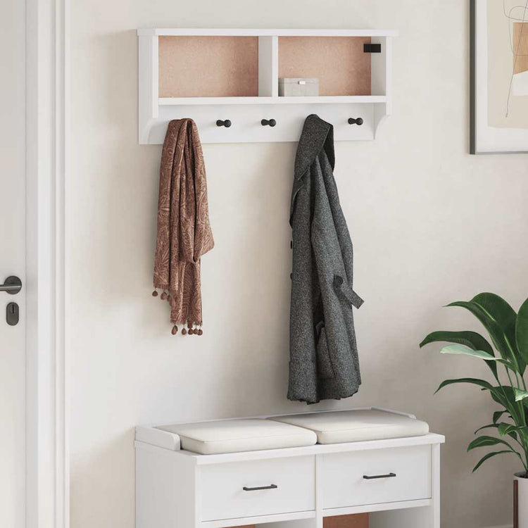 Vidaxx porte-manteau mural sandnes blanc 87x12x35 cm bois de pin massif