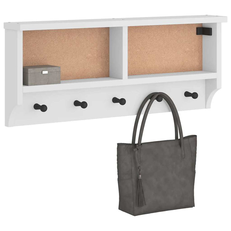 Vidaxx porte-manteau mural sandnes blanc 87x12x35 cm bois de pin massif