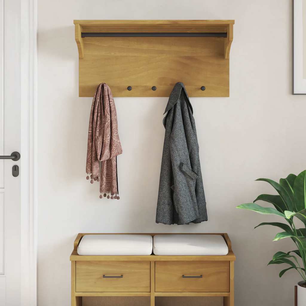 Vidaxx portemanteau mural sandnes 87x30x42 cm bois de pin massif