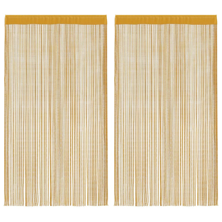 VidaXL rideaux de cordon 2 pcs 140x250 cm doré