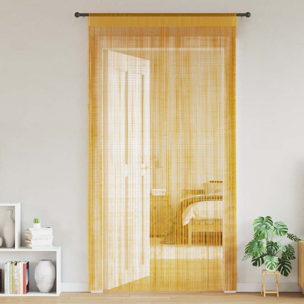 VidaXL rideaux de cordon 2 pcs 140x250 cm doré