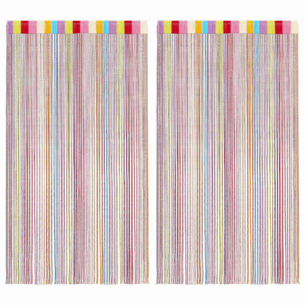 VidaXL rideaux de cordon 2 pcs multicolore 100x250 cm