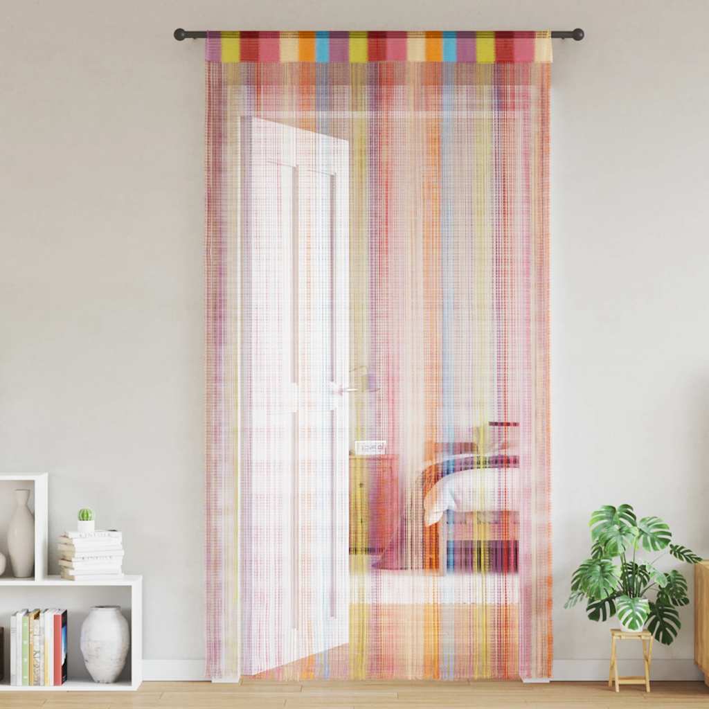 VidaXL rideaux de cordon 2 pcs multicolore 100x250 cm