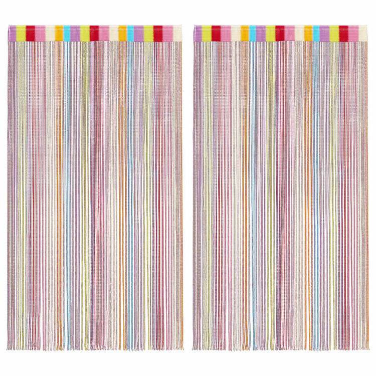 VidaXL rideaux de cordon 2 pcs multicolore 140x250 cm