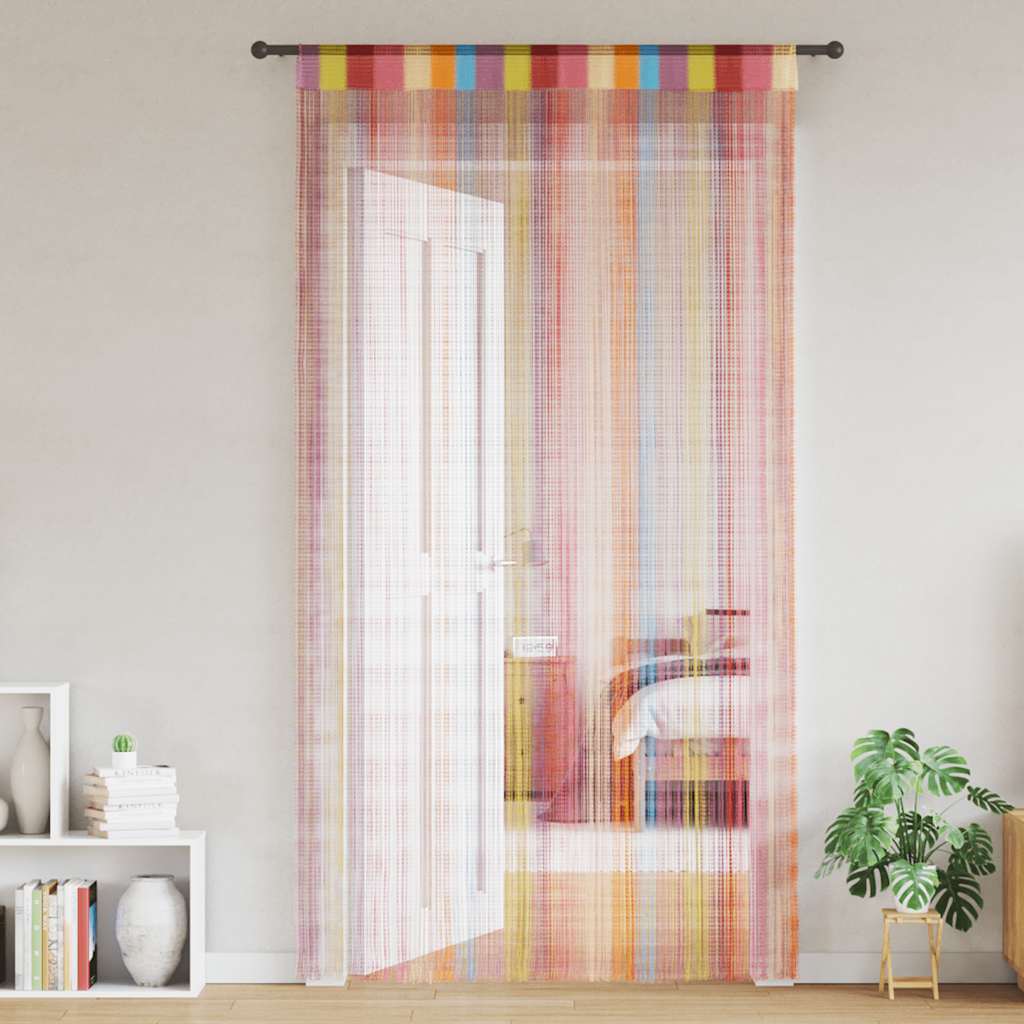 VidaXL rideaux de cordon 2 pcs multicolore 140x250 cm