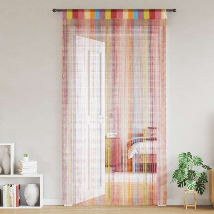 VidaXL rideaux de cordon 2 pcs multicolore 140x250 cm