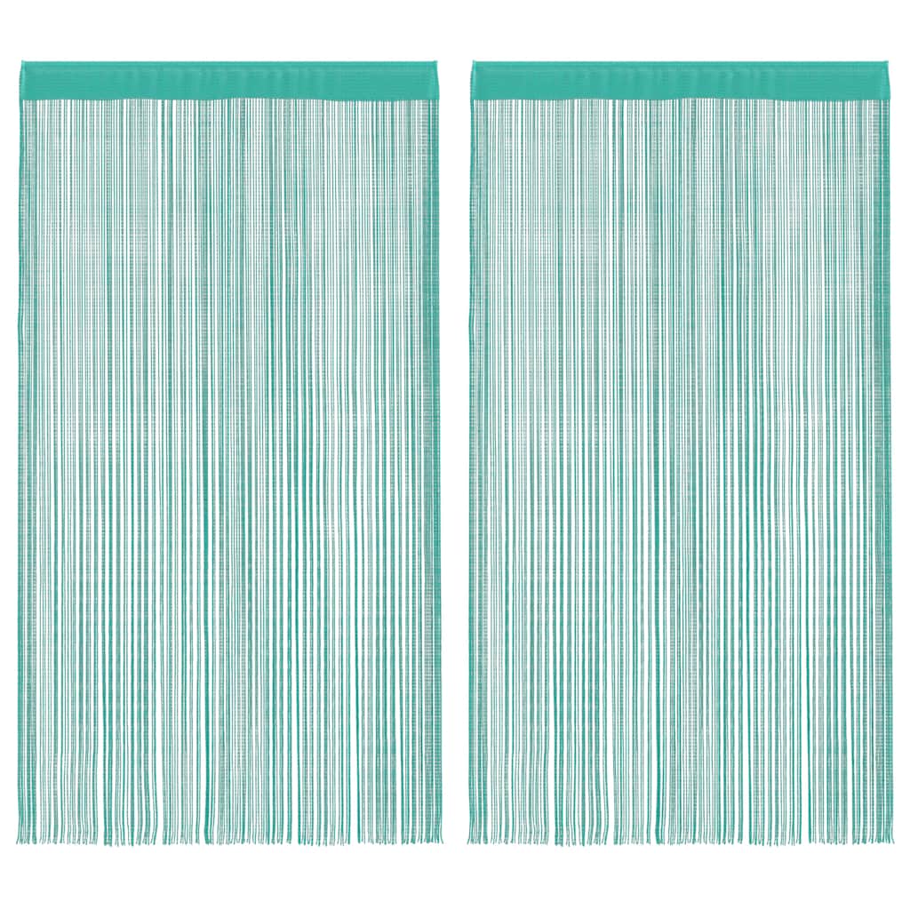 VidaXL rideaux de cordon 2 pcs turquoise 100x250 cm