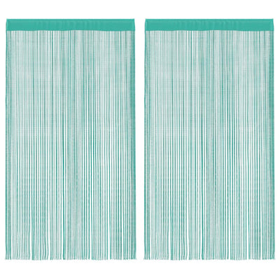 VidaXL rideaux de cordon 2 pcs turquoise 100x250 cm