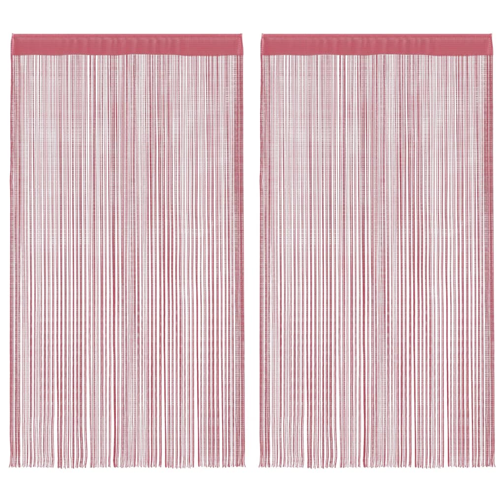 VidaXL rideaux de cordon 2 pcs 100x250 cm rose