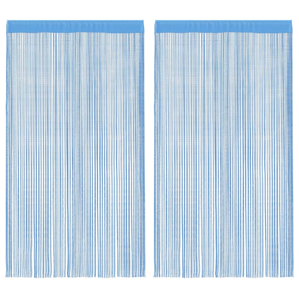 VidaXL rideaux de cordon 2 pcs 100x250 cm bleu clair