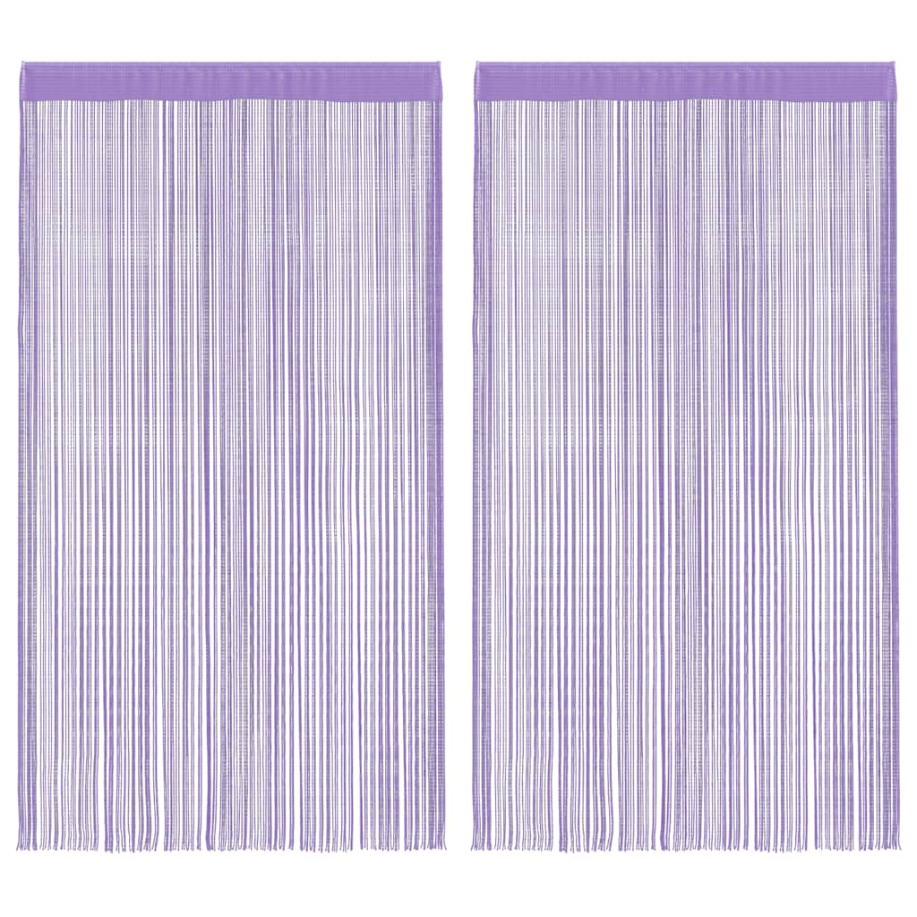 VidaXL rideaux de cordon 2 pcs 100x250 cm violet