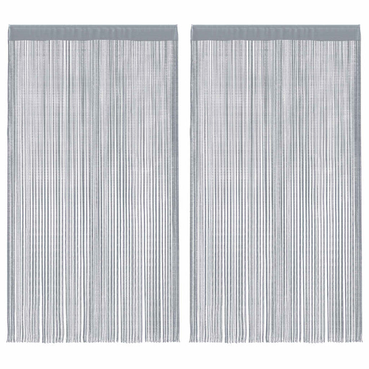 VidaXL rideaux de cordon 2 pcs 100x250 cm gris clair