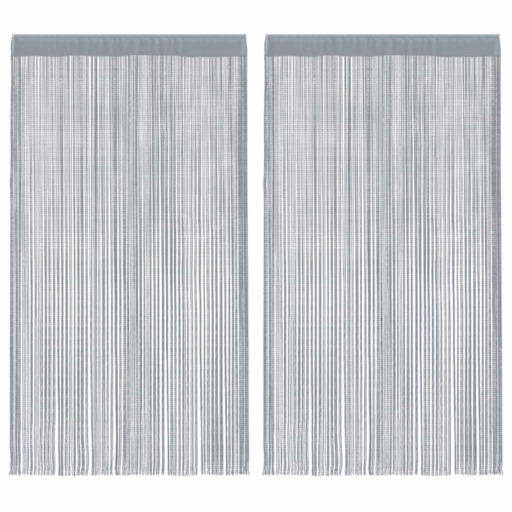 VidaXL rideaux de cordon 2 pcs 140x250 cm gris clair