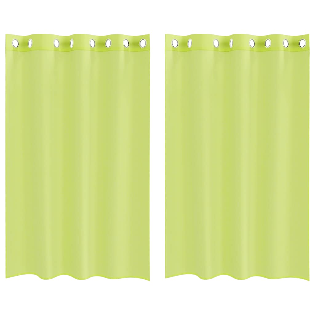 Vidaxx rideaux voile avec œillets 2 pcs 140x175 cm vert pomme