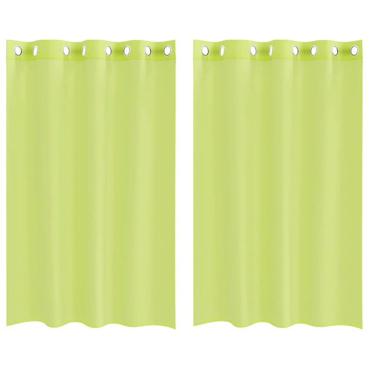 Vidaxx rideaux voile avec œillets 2 pcs 140x175 cm vert pomme