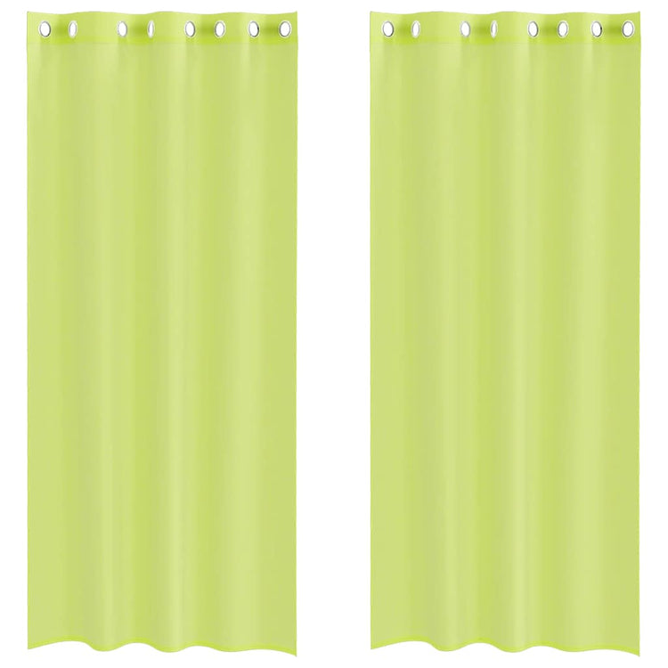 Vidaxx rideaux voile avec œillets 2 pcs 140x225 cm vert pomme